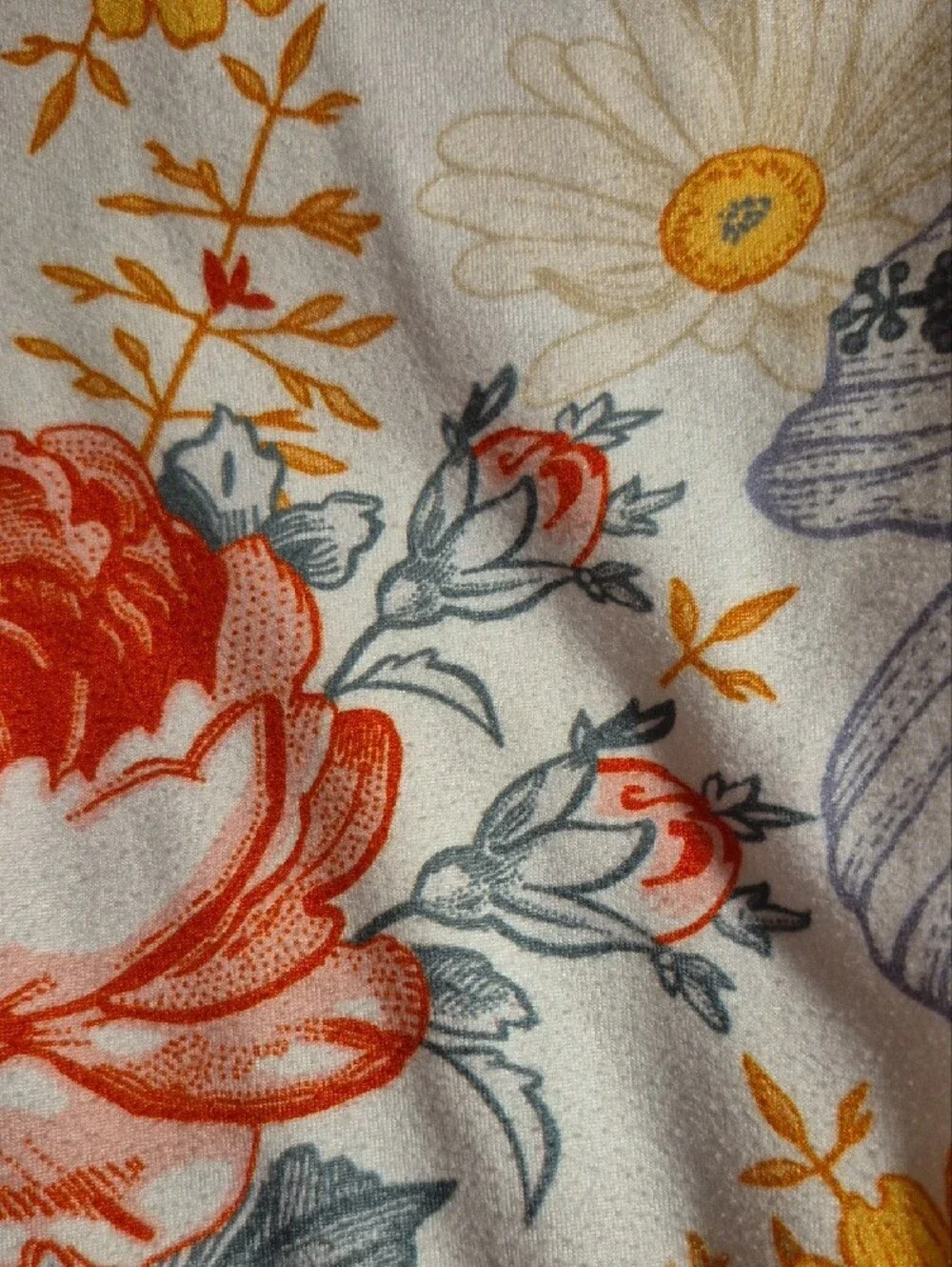 Source Unknown White Jumpsuit with Yellow & Orange Floral Print